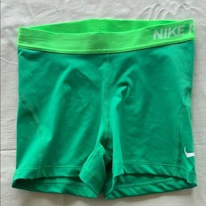 Nike Pro Green Spandex Athletic Shorts